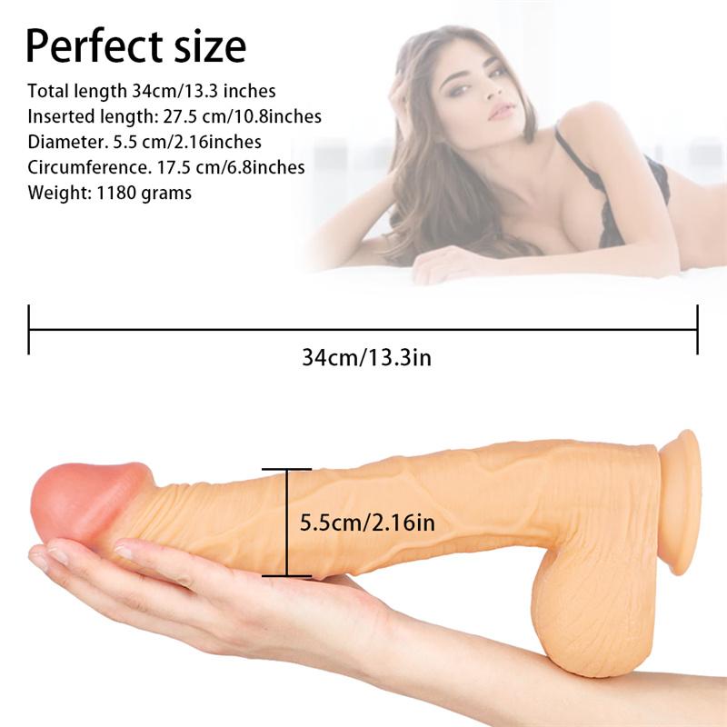Oversized with Suction Cup Simulation Dildo Female Masturbation Device Adult Sex Toys