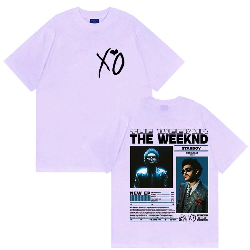 Рэпер THE WEEKND STARBOY XO Тур 2026 Ретро Графические Футболки Мужская Мода Хип-Хоп Оверсайз Хлопковая Футболка Мужчина Фанаты Уличная Одежда
