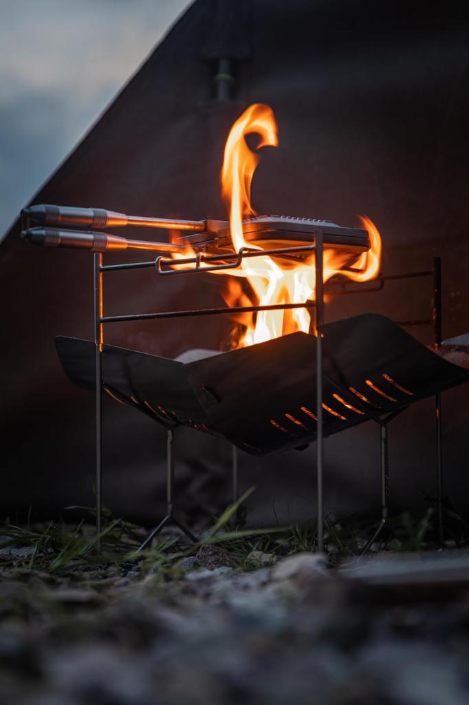 CAMPING MOON A4 Соло Гриль, Кострище, Нержавеющая сталь 304 с холщовым чехлом, SOLO-A4