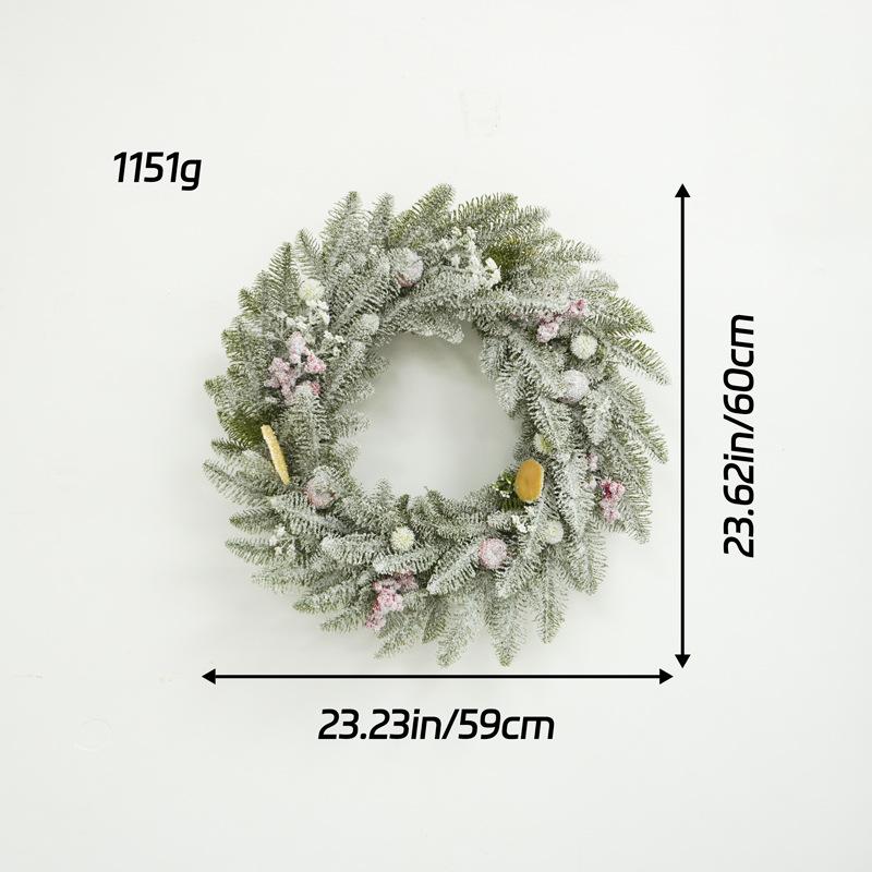 Classic Bow Half Circle Christmas Wreath for Christmas Decorations Simulation Flower Simulation Red Fruit Wreath