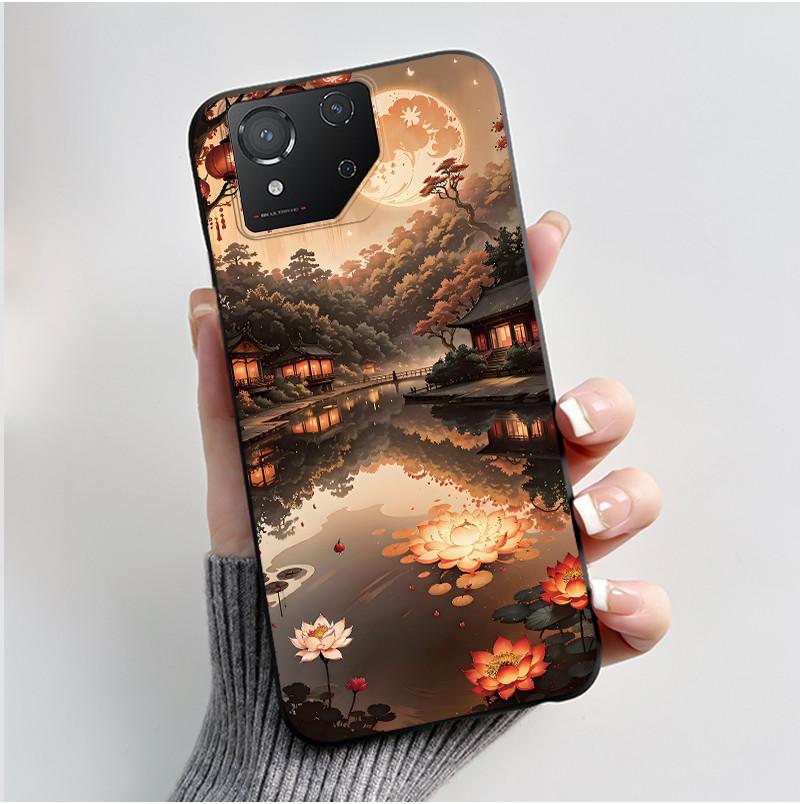 Чехол для Asus ROG Phone 8 Чехол для телефона ROG 8 Pro Роскошный Милый Кролик с Сердечком Забавный Черный Мягкий ТПУ Силикон Защитная Задняя Крышка
