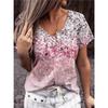 Summer Hot Selling 3D Printed V-neck Short Sleeved T-shirt for Women T-shirt Top