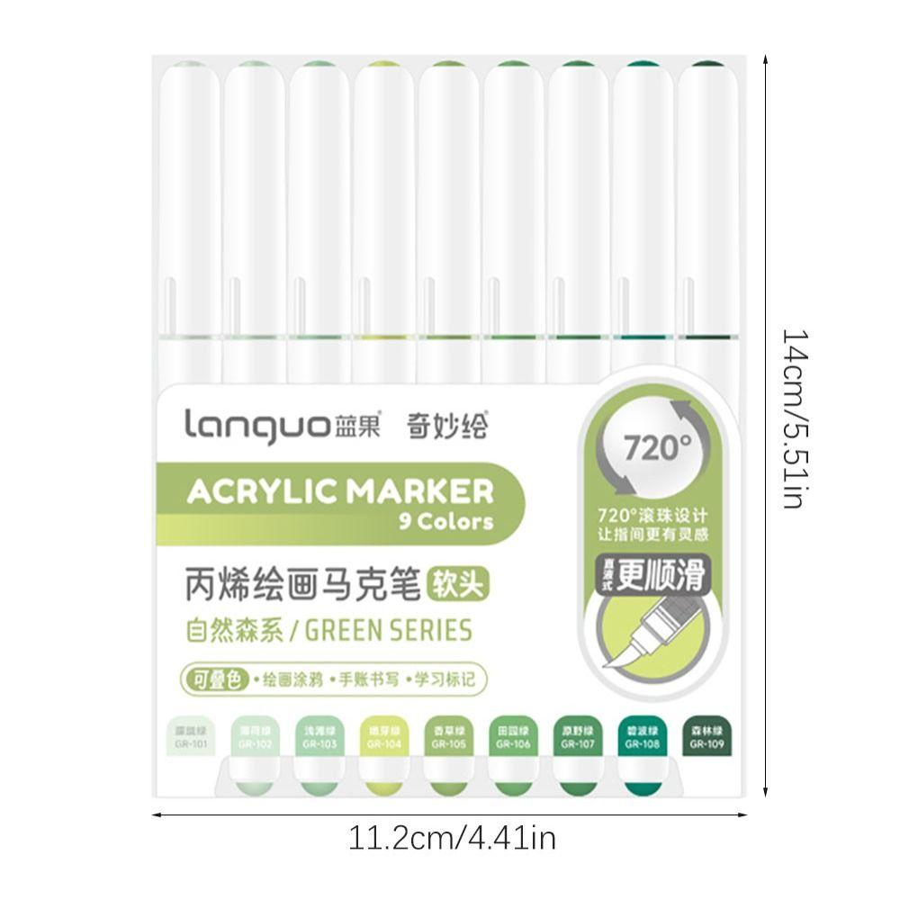 9-Colors Acrylic Pen Straight Liquid Art Felt Pens High-quality Marker Pen