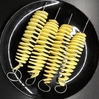 Нож для нарезки спиральных чипсов, ломтерезка Tornado, ломтерезка Potato Tower, нож для нарезки картофеля для барбекю, жареного на гриле, кемпинга, семейной кухни