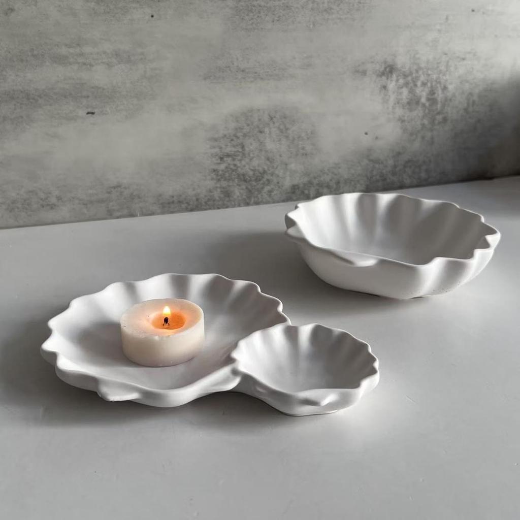 1 шт. Форма ракушки Банка для свечей Силиконовая форма Креативная тарелка для хранения ювелирных изделий Фруктовая чаша Силиконовая форма Сделай сам Гипс Смола Бетон