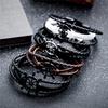 Винтажные плетеные черные кожаные браслеты-шармы, парные обертывающиеся браслеты для мужчин и женщин, модные ювелирные изделия, подарки
