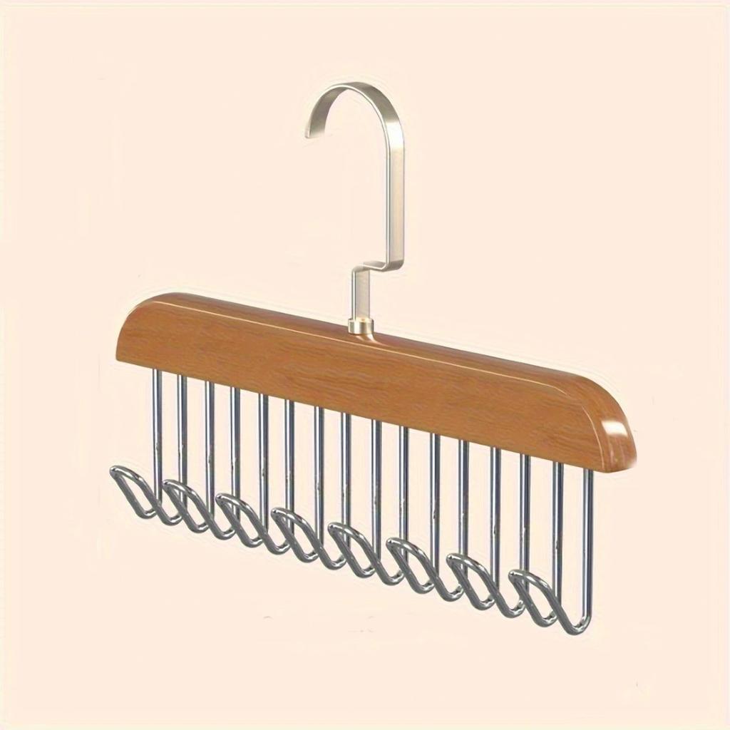 1 шт. - Деревянные вешалки для бюстгальтеров, компактные вешалки с крючками, вращающимися на 360°, прочные деревянные вешалки для шкафов