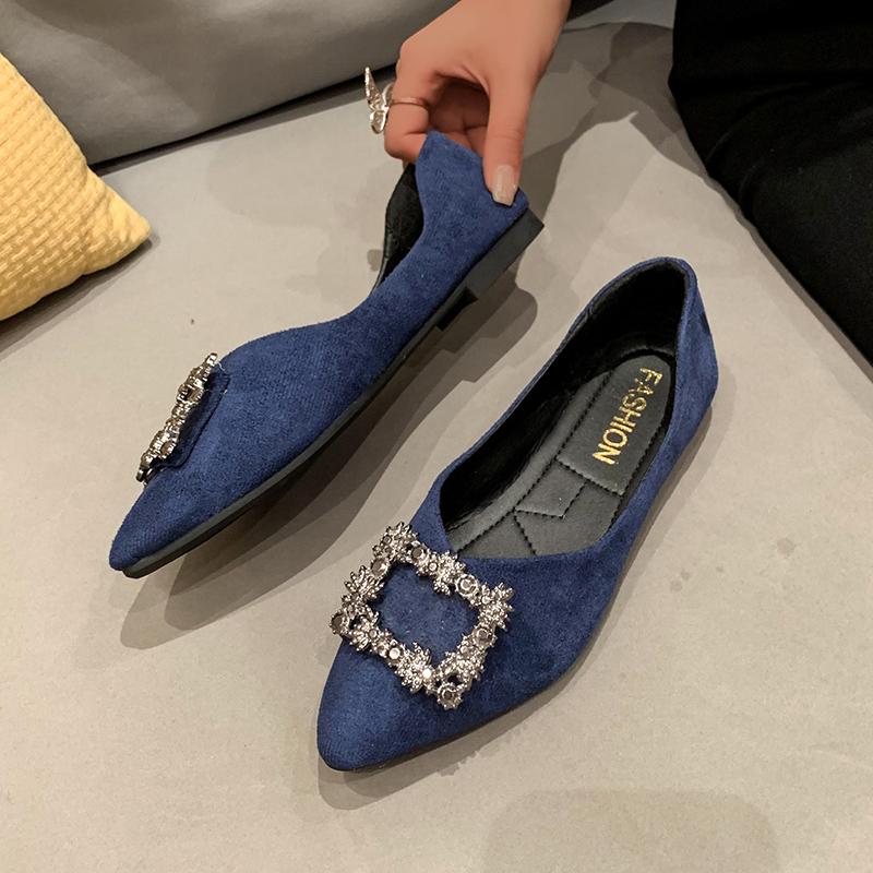 Летняя обувь, женская обувь на низком каблуке с пряжкой, модная женская обувь 2024 года, женская обувь с кристаллами и острым носком, платье со стразами