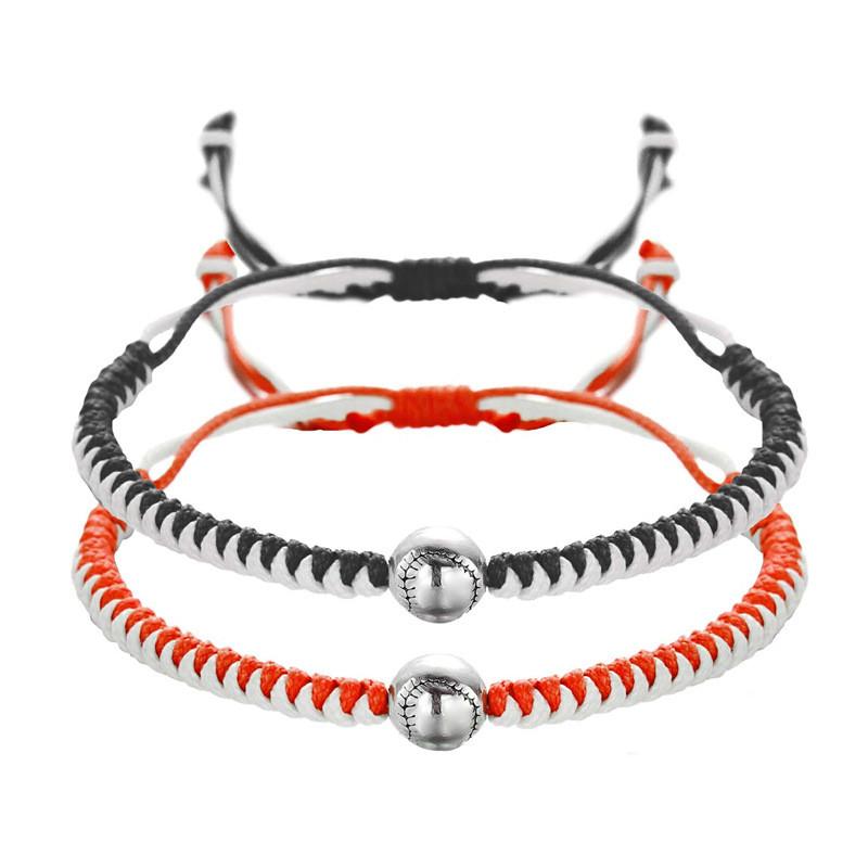 Color Blocking Handmade Adjustable Woven Cord Bracelets With Resin Beads For Womens Gift