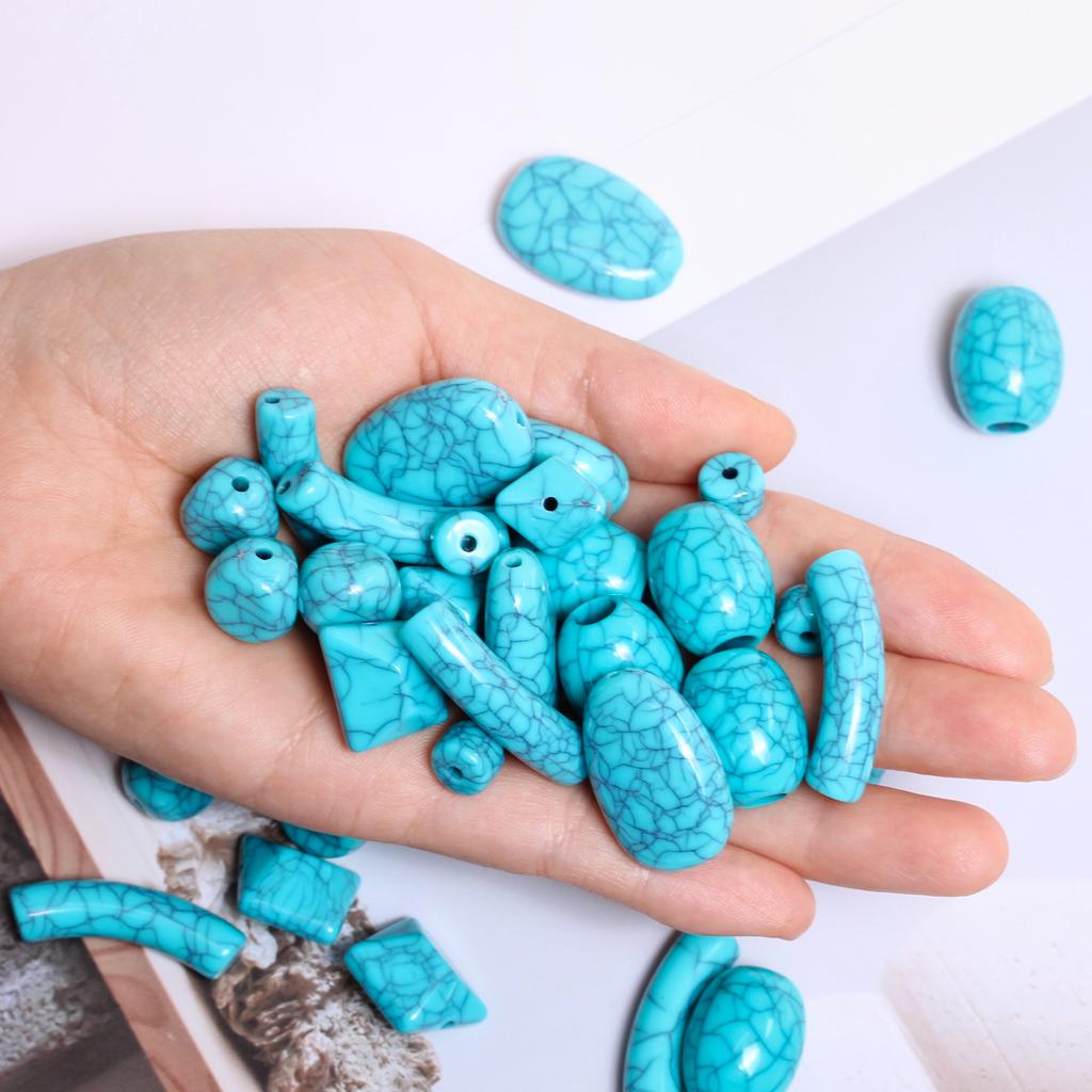 Imitation Turquoise Necklace 5/10/20Pcs Earrings Irregular For Bracelet Barrel Beads 8.5-27mm Flat Beads Pendants Beading Material High Quantity
