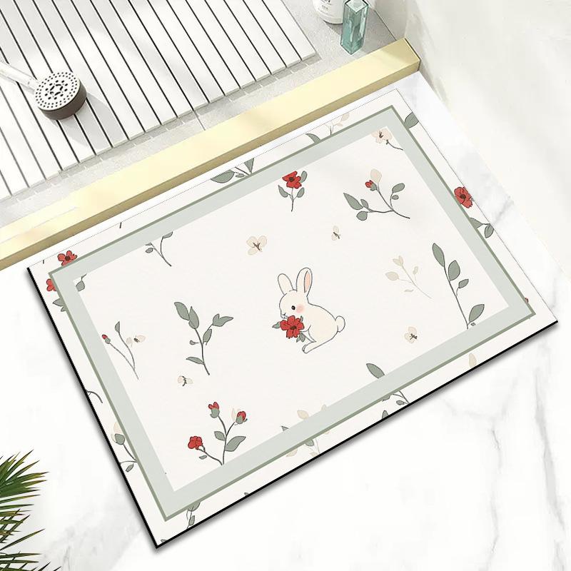 Спальня Ins Wind Diatom Mud Absorbent Foot Mat Быстросохнущий Нескользящий Коврик Туалет Туалет Дверь Коврик Мультфильм Ковер