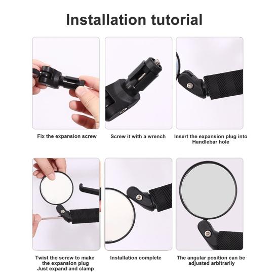 1 Pair Bicycle Rearview Mirrors Convex Lens Adjustable Wider View Cycling Rear View Mirrors Bike Supplies