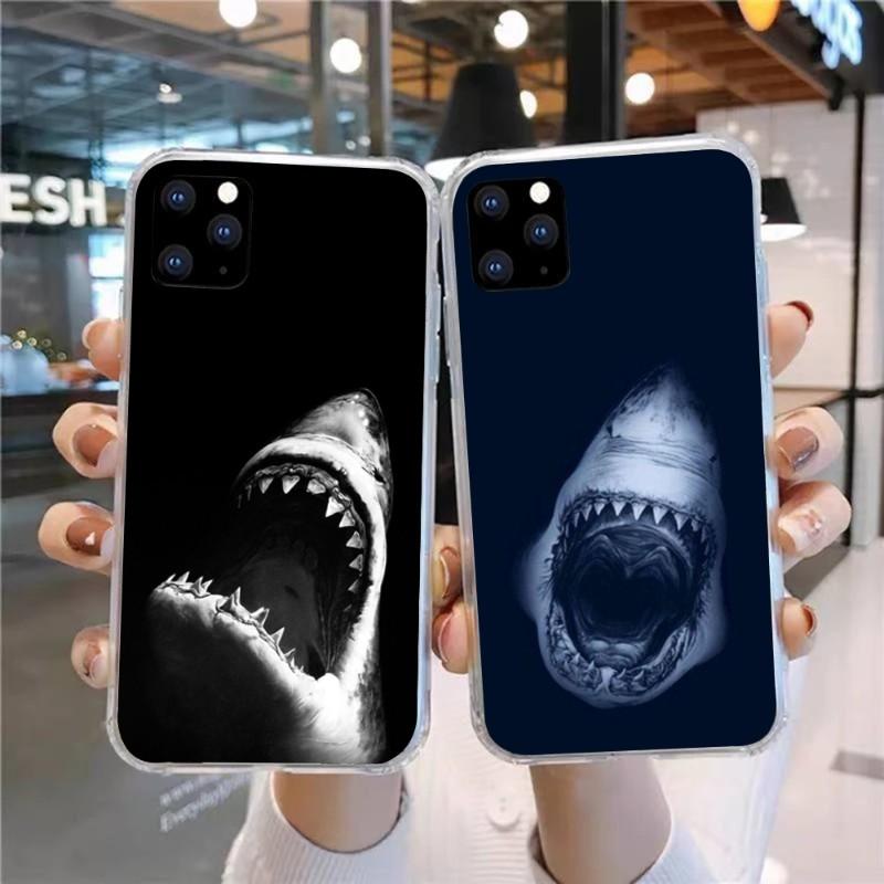 Прохладный чехол для телефона «Страшная акула» для Huawei P50 P40 P30 Pro Mate 40 30 Pro Nova 8 8i Y7P Honor, прозрачный чехол для телефона