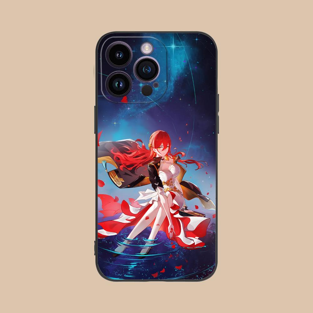 HSR Himeko Матовый ТПУ Чехол для Мобильного Телефона для iPhone 17 16 15 14 13 12 11 X XR XS 8 7 Air Pro Max Plus Mini Цветной Чехол