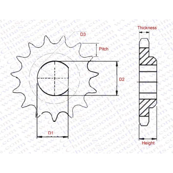 10 11 12 Tooth 10T 11T 12T 25H T8F D Type 8MM 10MM Razor EVO X-Treme IZIP E Scooter Motor Sprocket MY1020