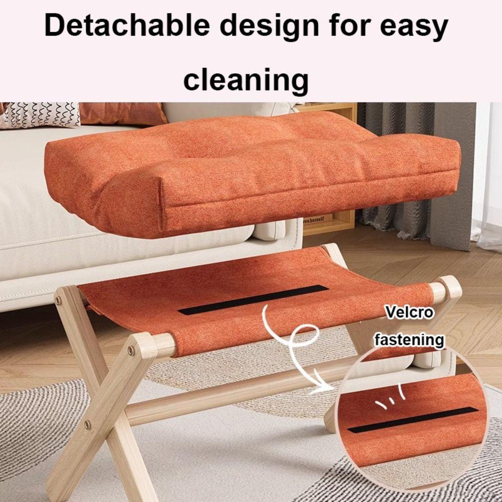 Cotton-filled Cushion Footstool Compact Design Folding Stool Shoe Changing Stool Entryway Use