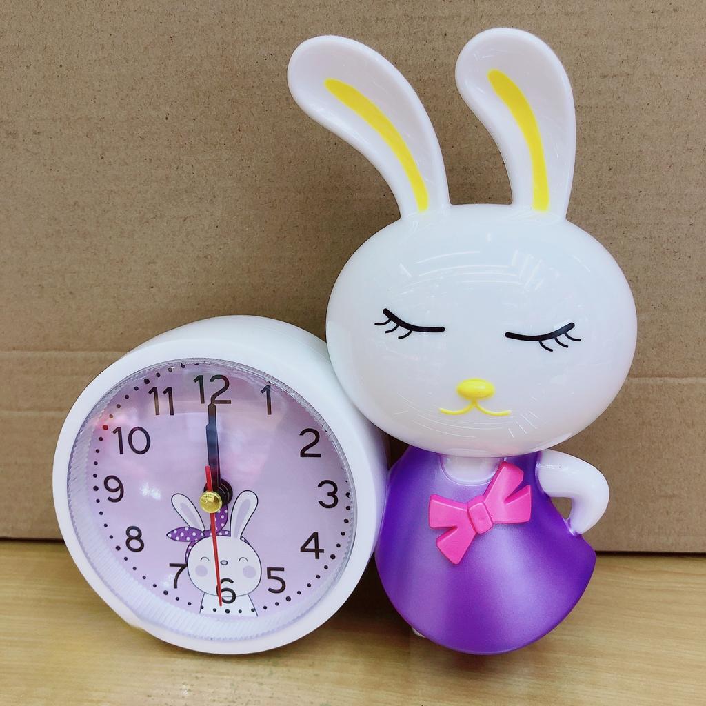 Милая девушка сердце общежитие прикроватный кролик будильник студенческий подарок бесшумные маятниковые часы