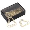 Heart Shape Paper Clips Bookmark Marking Document Organizing Clip Stationery Supplies (Gold)