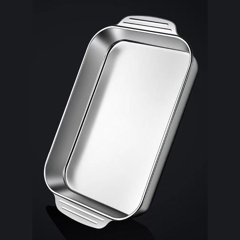 Large Capacity Tray Roasting Tray Roasting Plate Kitchen Bakewares StainIess Steel Material Suitable for Outdoor Picnics