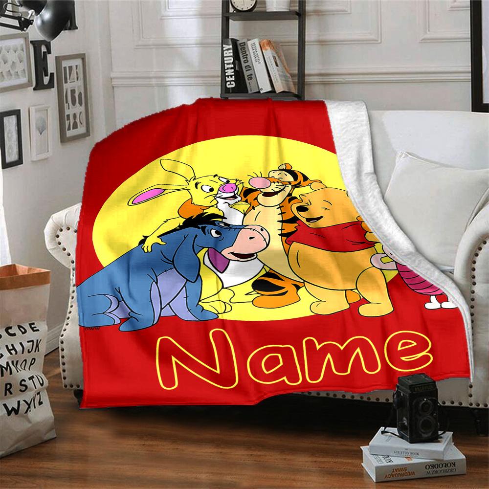 Custom Name Tigger Movie Adventure flannel Blanket for Super Soft Cute Comfort Blanket for Travel Bedding Couch Sofa Blanket