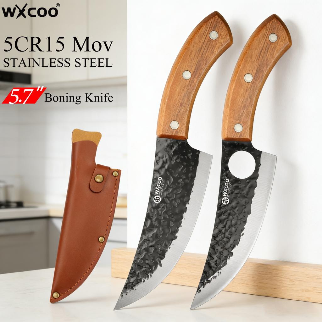 Kitchen Knives - Wooden Handle Meat Cleaver Professional Kitchen Forged Chef Knives Fruit Cutter Boning Knife Kitchen Supplies BBQ Cooking