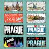 30X15CM Love Prague Vintage Travel Metal Tin SignTravel Souvenir Decorative Signs Plaque For Wall Art Home Decor DC-0984A
