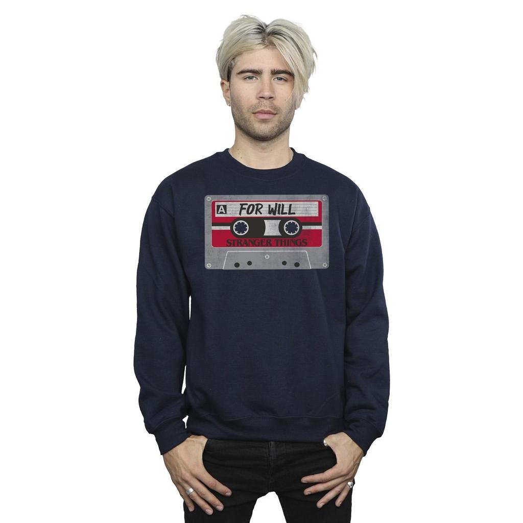 Netflix Mens Stranger Things Cassette For Will Sweatshirt