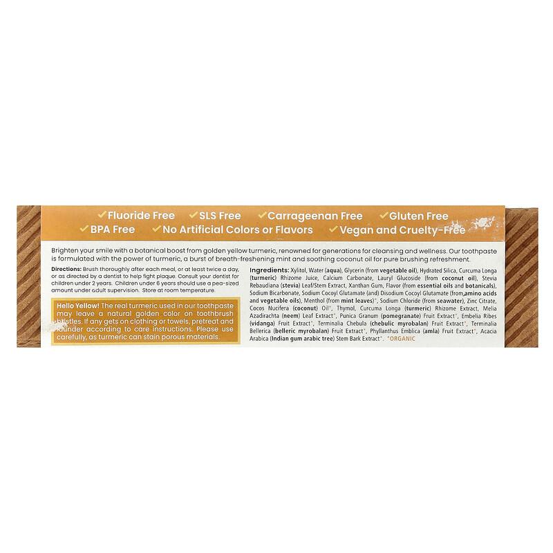 Whitening Antiplaque Toothpaste, Turmeric + Coconut Oil, Mint ,  4 oz ( 113 g)