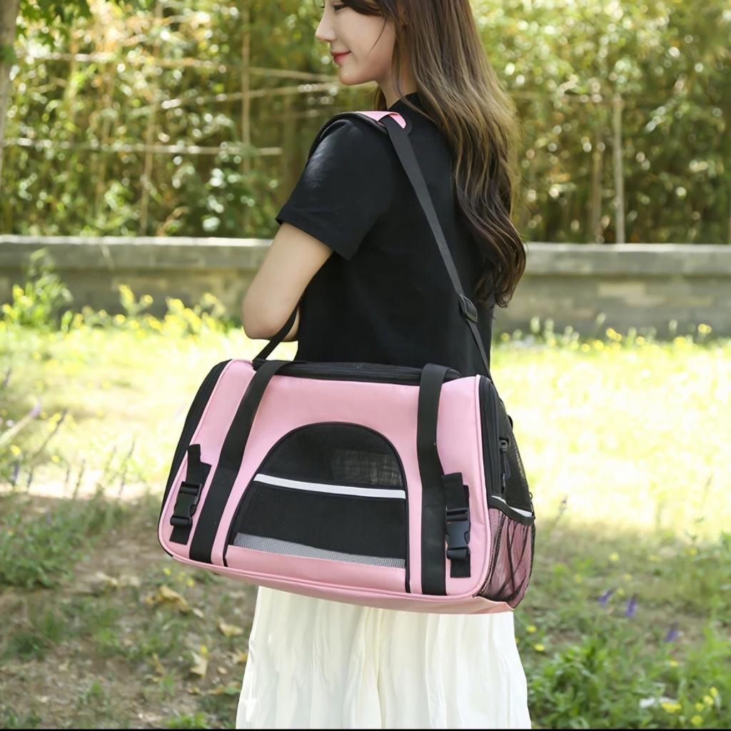 Переноска для кошек, собак, маленьких и средних кошек и щенков весом до 15 фунтов, одобренная авиакомпанией TSA, мягкая складная переноска для путешествий с щенками