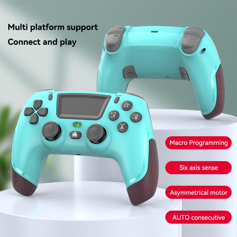 Игровой контроллер для PS4, совместимый с PS4/Slim/Pro/ПК, с 360° джойстиком/двойной вибрацией/6-осевым гироскопом
