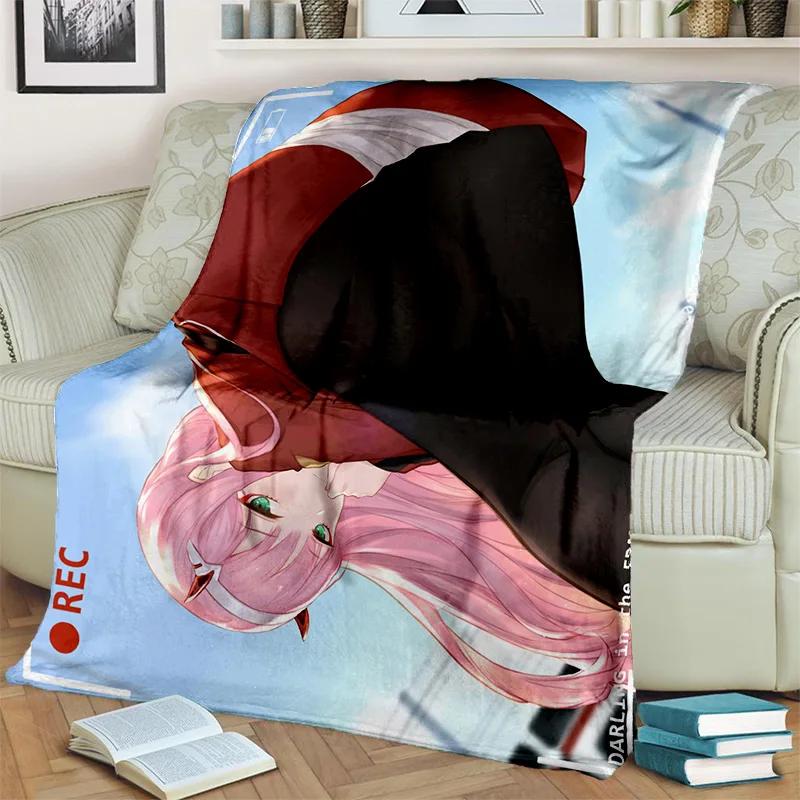 Одеяло DARLING in The FRANXX с рисунком Zero Two, сексуальное одеяло для девочек, мягкое одеяло для дома, спальни, кровати, дивана, покрывало для пикника, детское одеяло