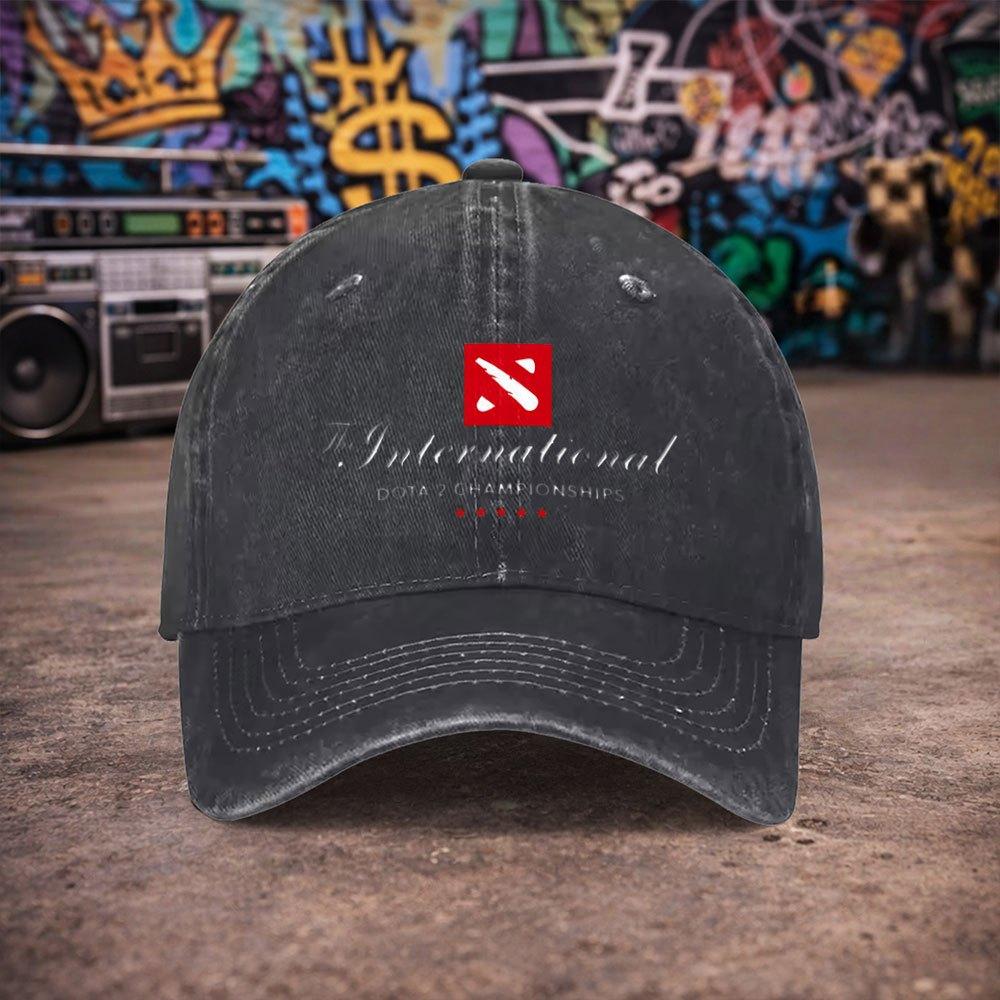 Pc Унисекс Dota International Invitational Винтажная стираная бейсболка УнисексS Модная кепка Универсальная кепка-утка Смешной принт Уникальная