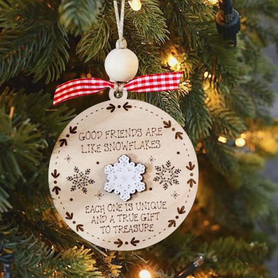 Дружественное украшение, деревянная рождественская елка, подвесное украшение, кулон «Дружеская связь», подарок в знак признательности