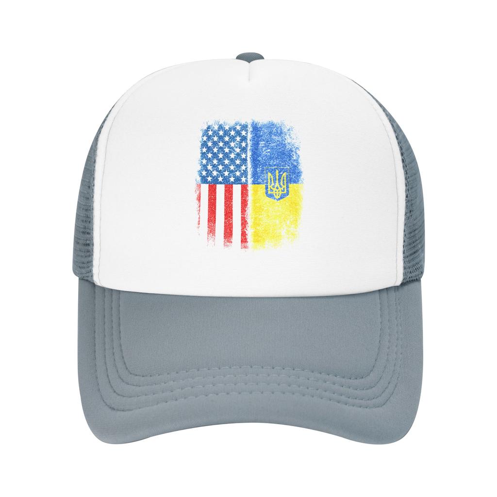 Украинский Американский Флаг Украина Флаг Герб Трезубец США Повседневные Солнцезащитные Шляпы Унисекс Охотничья Бейсболка Летняя Мода Кепка Тракер