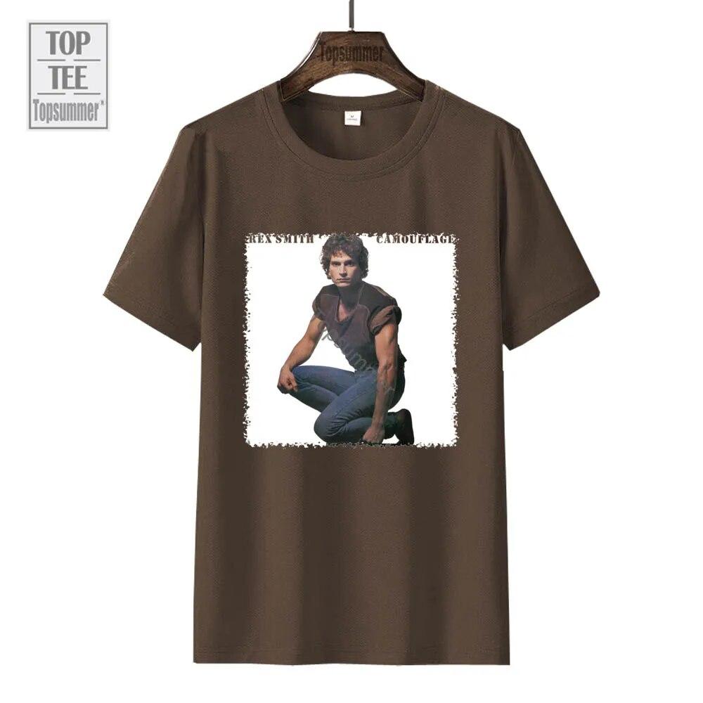 Камуфляжная футболка с альбомом Rex Smith Tour, футболка унисекс, готическая рок-футболка с графическим принтом, женские черные футболки