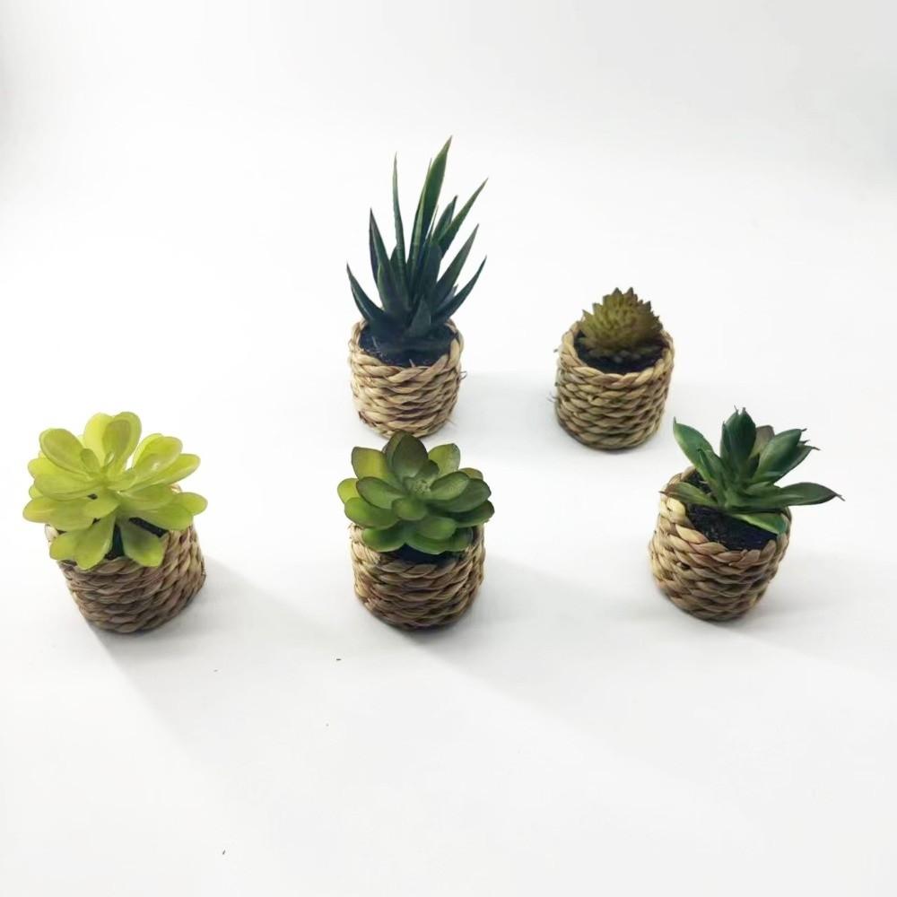 Fake Simulation Potted Plants Mini Doll House Decoration Artificial Plants Tabletop Decor