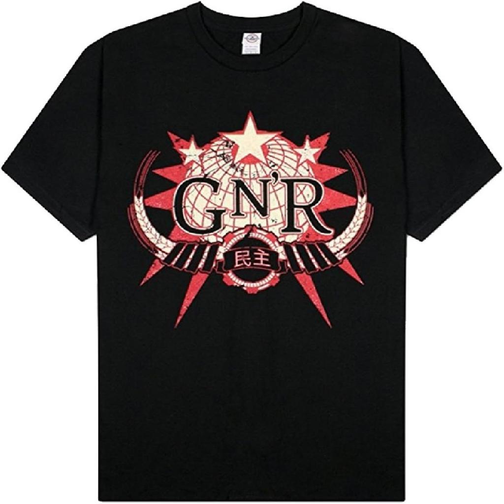 Мужская футболка Guns N Roses с логотипом-глобусом Черная