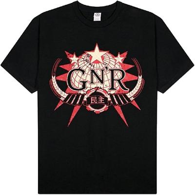 Мужская футболка Guns N Roses с логотипом-глобусом Черная