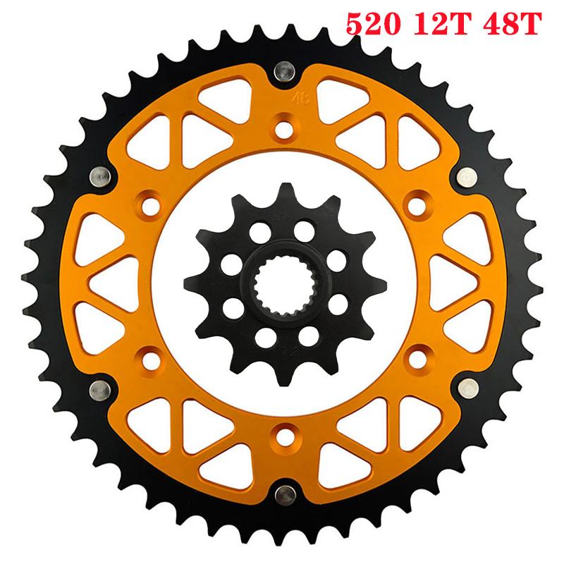 12T 45T-52T 520 Chain Motorcycle Front & Rear Sprocket For SUZUKI RM125 RMZ250 RM-Z 250 RM 125 Y N P R S T V W X K1 K2 K3 K4 K5