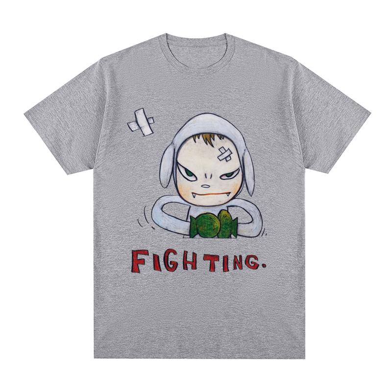 Футболка Yoshitomo Nara fight it out Хлопок Мужская футболка Новая футболка Женские топы