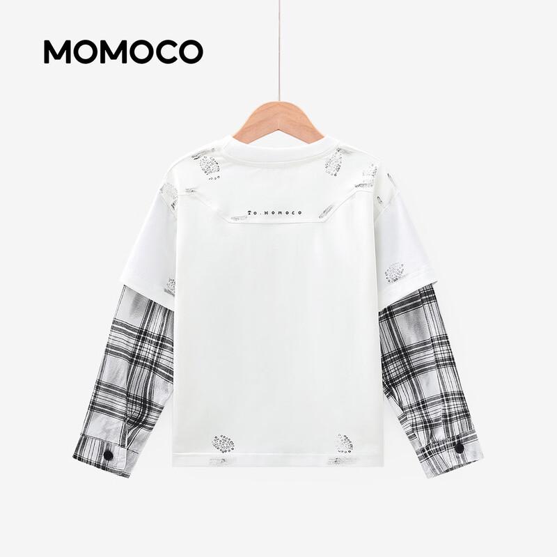 Модная детская футболка с длинным рукавом MOMOCO, имитирующая двойку
