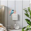 Мультяшная птица, смотрящая на зеленые растения и цветы с наклейками, 1 шт. декоративные наклейки на выключатель, фон для украшения дома