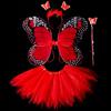 Children Skirt Set Headband Wand Simulation Butterfly Wings Elastic Waist Mesh A-line Skirt Princess Style Kids Party Dress Up Fairy Costume Set
