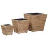 Set of Raised Planters In Water Hyacinth - VidaXL - 3 Sizes - Steel Frame