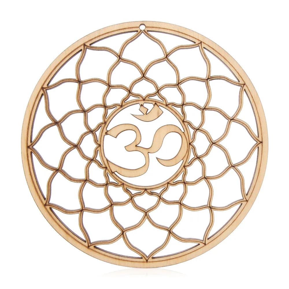14cm/30.5cm Flower of Life Energy Mat Laser Cut Wooden Crafts Wall Sign Art Home Decor Handmade Coasters Geometry Ornament