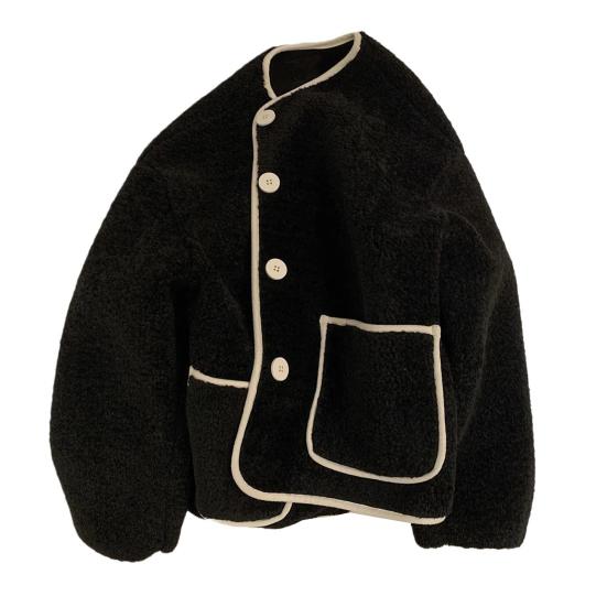 Женское осенне-зимнее пальто, однобортное, однотонное, свободные накладные карманы, термостойкий кардиган с длинными рукавами, повседневная куртка