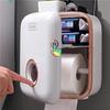 Bathroom Tissue Holder Wall Mounted Toilet Paper Box Waterproof Roll Paper Storage Rack Double Layer Organizer Shelf