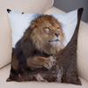 Africa Lion Pillow Case Decor Wild Animal Pattern Print Pillowcase Super Soft Plush Cushion Cover for Car Sofa Home 45x45cm