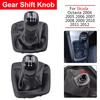 Ручка рычага переключения передач 5/6 скоростей, ручка, черная кожаная гетра, чехол для Skoda Octavia MK2 A5 2004-2012