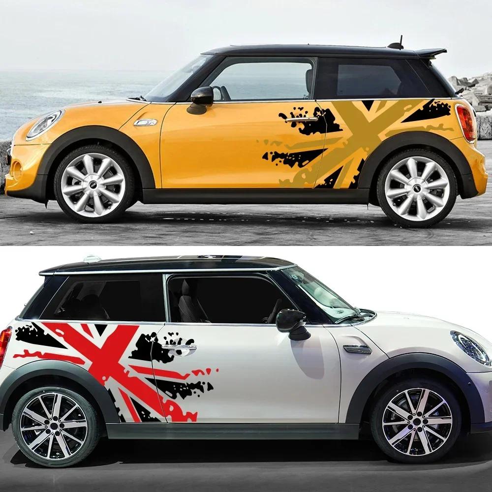 Car Body Side Sticker Splash Union Jack Flag Decor Decal Universal For MINI Cooper S One Countryman F54 F55 F56 R55 R56 R60